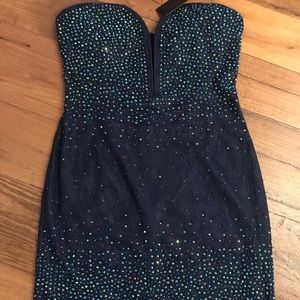 NWT Hot Miami Styles Strapless Blue Dress